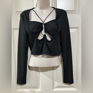 Shein woman size large US 8-10 cropped top long sleeve